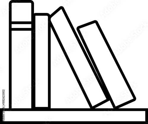Book racks icon, representing bookshelf storage for books and documents. Ideal for library systems, adjustable wooden book rack education, office organization, apps, web design, and infographics.