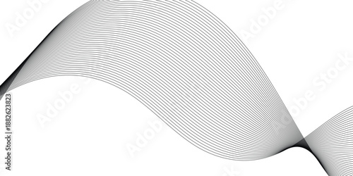 abstract creative black blend thin wave line background.