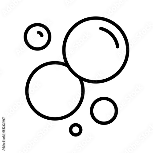 Soap bubbles for washing, linear icon. Foam, detergent effect, freshness, laundry, and cleaning foam. Line with editable stroke