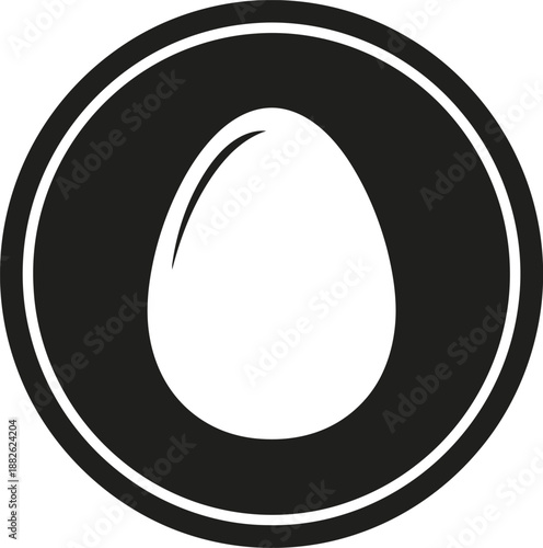 Black and white egg icon design.
