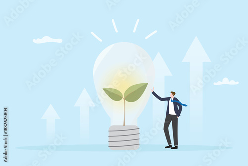 Self improvement and self love concept with creativity growth and growth mindset illustration.