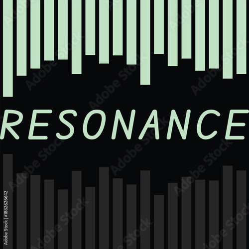 Vertical bar graph border frame with mint and black stripes