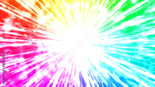 ド派手な虹色の背景(16:9)