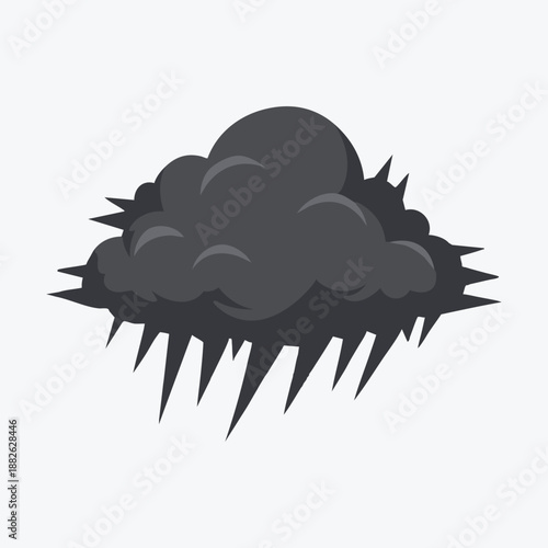 Dark Storm Cloud With Falling Hail Illustration