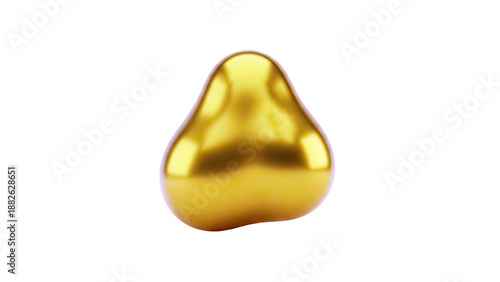 Golden Droplet on White Background