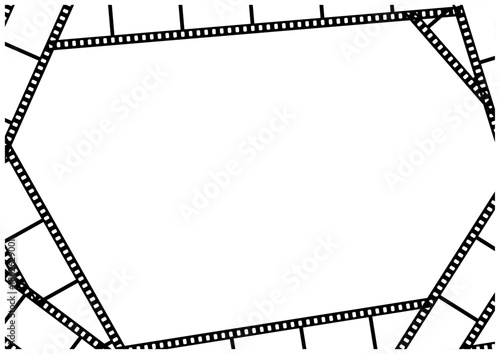 余白を活かしたフィルムフレームのベクターイラスト背景｜Film Frame Vector Illustration with Copy Space