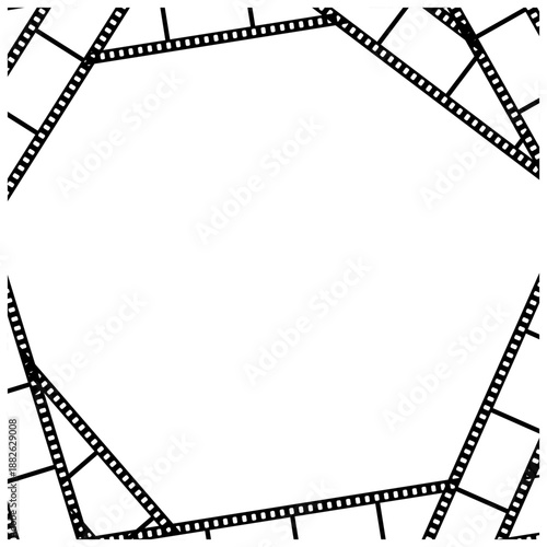 余白を活かしたフィルムフレームのベクターイラスト背景｜Film Frame Vector Illustration with Copy Space