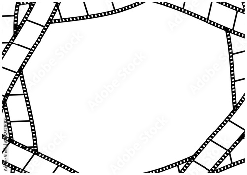 余白を活かしたフィルムフレームのベクターイラスト背景｜Film Frame Vector Illustration with Copy Space