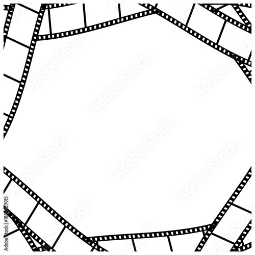 余白を活かしたフィルムフレームのベクターイラスト背景｜Film Frame Vector Illustration with Copy Space