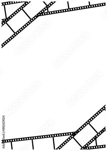 余白を活かしたフィルムフレームのベクターイラスト背景｜Film Frame Vector Illustration with Copy Space