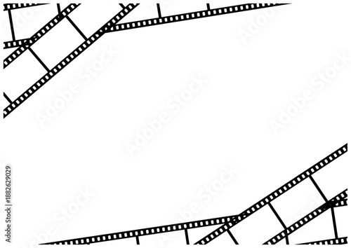 余白を活かしたフィルムフレームのベクターイラスト背景｜Film Frame Vector Illustration with Copy Space