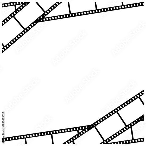 余白を活かしたフィルムフレームのベクターイラスト背景｜Film Frame Vector Illustration with Copy Space