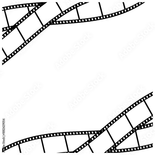 余白を活かしたフィルムフレームのベクターイラスト背景｜Film Frame Vector Illustration with Copy Space