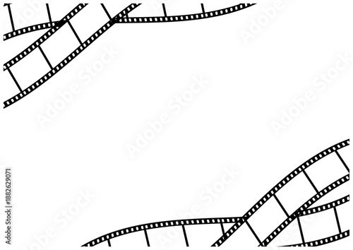 余白を活かしたフィルムフレームのベクターイラスト背景｜Film Frame Vector Illustration with Copy Space