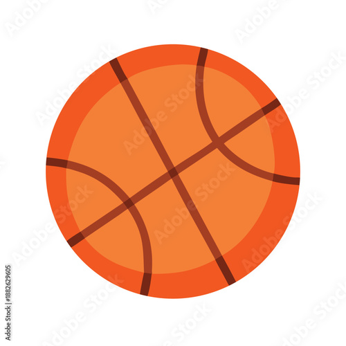 Flat Basketball Vector Illustration Icon Set for Sports Design