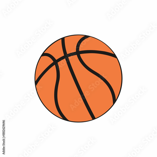 Flat Basketball Vector Illustration Icon Set for Sports Design