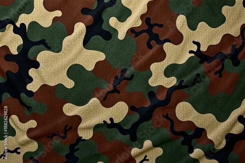 Ultra realistic abstract camouflage texture in muted green brown and gray tones