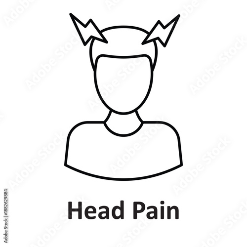 Head Pain Vector Icon which can easily modify or edit