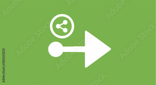 Share Arrow Button Green Screen Vector