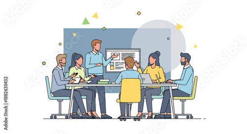 Business Team Collaboration Meeting Strategy Session Discussion Office Presentation Strategy Development Success Growth Teamwork