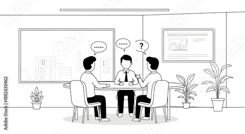 Business Meeting Discussion Planning Strategy Collaboration Teamwork Office Environment Communication Ideas Development Ideas