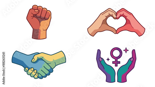 Vibrant Gestures of Unity and Empowerment Celebrating Progress and Advocating for Equality on International Women's Day