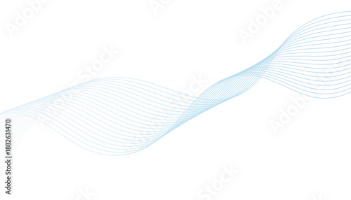 Abstract vector background with blue wavy lines. Blue wave background.