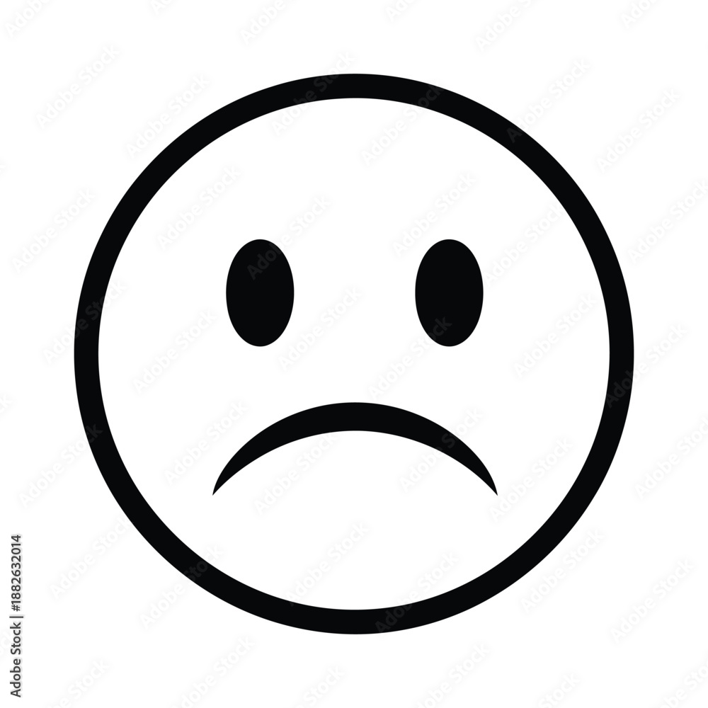 Fototapeta premium Sad face emoji silhouette emoticon