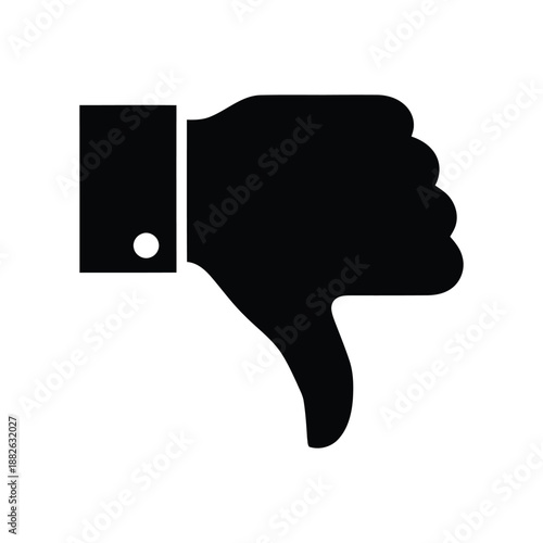 Silhouette of a disapproving thumb down gesture