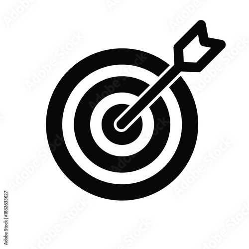 Flat Vector Target Icon for Business Goals