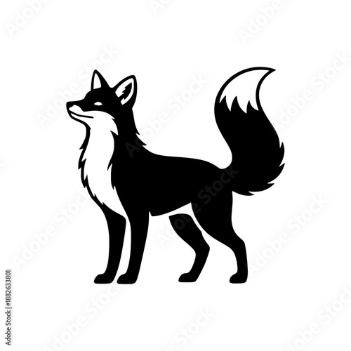vector illustration of a fox in a side-profile standing pose.