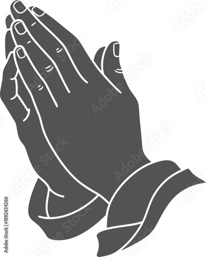 Praying Hands Clasped Together in Meditation and Supplication.