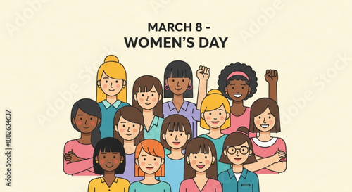 Diverse women celebrating international women's day with fists raised in solidarity and empowerment
