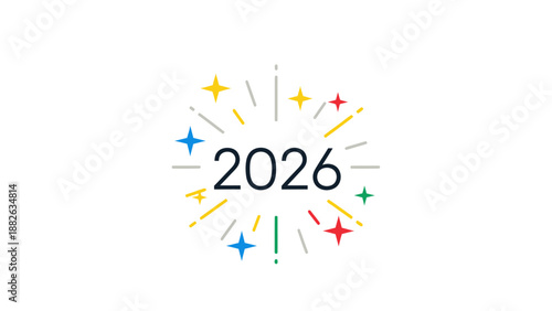 Happy New Year 2026 Celebration, Festive Fireworks Display