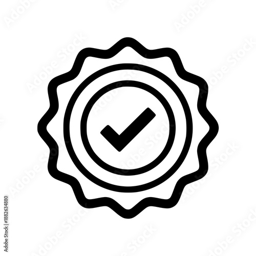 Checkmark Badge Icon for Quality Assurance and Certification