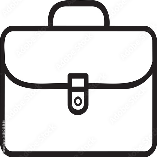 Minimalist Briefcase Line Icon for Business Career Portfolio and Office Management Concept Isolated on White Background
