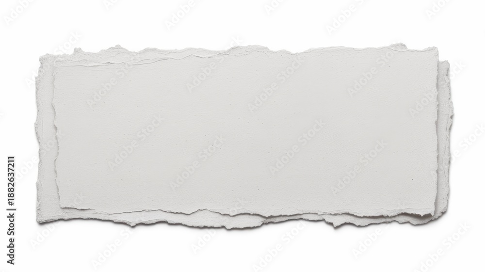 Fototapeta premium Torn white paper background with rough edges texture blank empty space document page tear ripped