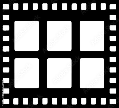 Film strip icon in black and white for cinematic themes