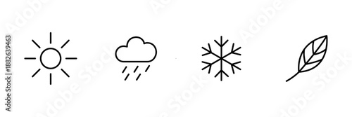 Weather, Weather icon set, vector