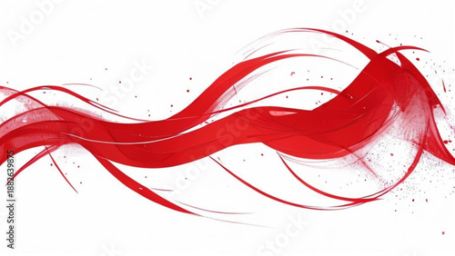 Vector illustration of an abstract red and white paint splash background featuring a grunge wine color ink splatter and artistic wave pattern design