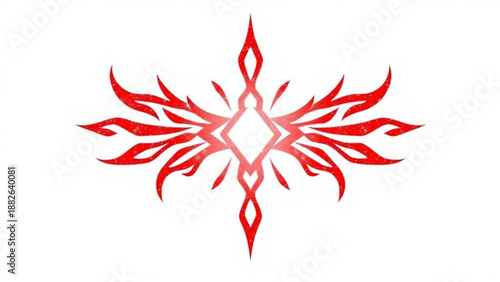 A vibrant autumn nature design featuring red and white christmas stars and tree decorations mixed with maple leaves and orange plant branches for a beautiful seasonal art illustration