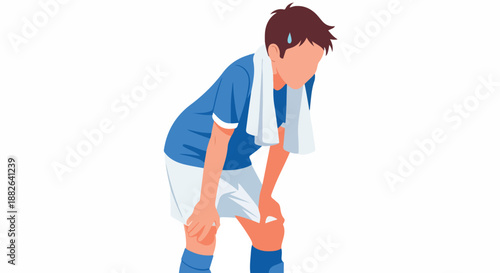 Tired athlete resting with transparent background