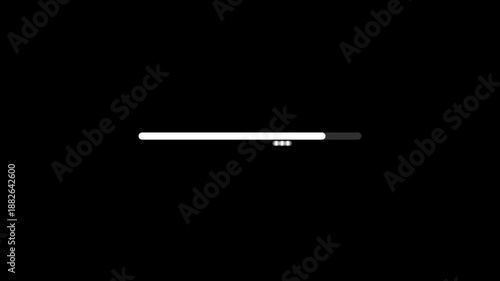 Smooth Loading Bar Motion Graphics Loop Animation Video, RGB + Alpha Black Background.