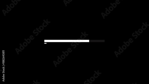 System Progress Bar Motion Graphics Loop Animation Video, RGB + Alpha Black Background.