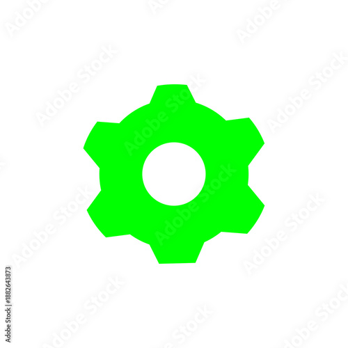 Gear icon and logo on white background 