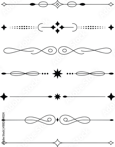 Elegant Decorative Divider Lines and Flourish Ornaments Vector Set