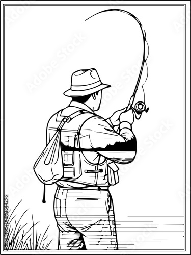 Mystical Tarot Card Design featuring an Ornamental Frame and Central Element Symbol, Esoteric Black and White Art