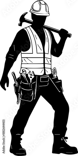 Lighthouse Silhouette on Rocky Shore with Breaking Waves and Sailboat, Nautical Maritime Landscape Illustration