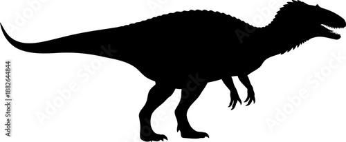 Allosaurus dinosaur silhouette, a large predatory theropod walking in side profile.