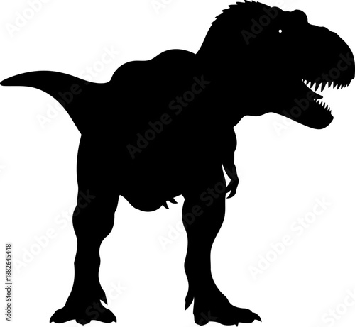 Formidable tyrannosaurus rex silhouette, a bipedal theropod predator standing in profile.